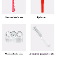 HKM-3231933 Equestrian Supplies Complete Horse Grooming Brush Set with Storage Bag