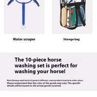 HKM-3231933 Equestrian Supplies Complete Horse Grooming Brush Set with Storage Bag