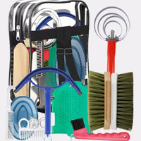 HKM-3231933 Equestrian Supplies Complete Horse Grooming Brush Set with Storage Bag