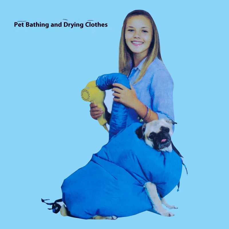HKM-3232317 Quick Dry Dog Bathing Bag for Easy Pet Drying - Available in Blue, Sizes S, M, L