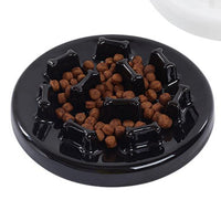 HKM-3233725 Tilted Solid Wood Double Bowl Pet Feeder with Ceramic Bowls and Neck Guard