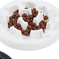 HKM-3233725 Tilted Solid Wood Double Bowl Pet Feeder with Ceramic Bowls and Neck Guard