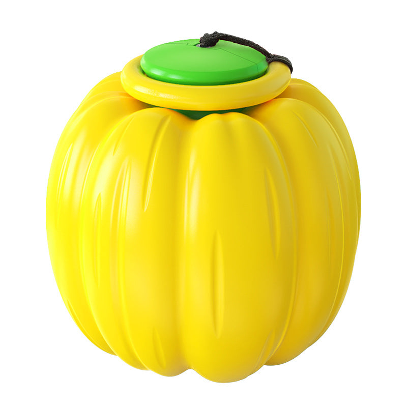 HKM-3235005 Squeaky Dog Training Ball - Puppy Chew Toy for Dental Care and Teething - Halloween Pumpkin Design