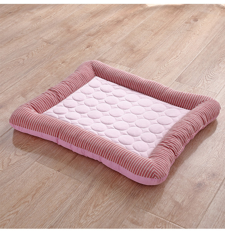 HKM-3235389 Ice Silk Pet House - Available in 3 Sizes: 45x35cm, 55x45cm, 76x58cm, Soft Cloth Material for Comfort