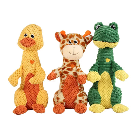 HKM-323539 Durable Plush Dog Chew Toy with Squeaker for Active Play