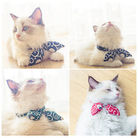 HKM-3235517 Adjustable Floral Pet Collar with Bow Tie for Small Pets, Multiple Sizes Available