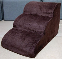 HKM-3236797 Three-Tier Pet Training Stairs - Cloth Design, Dark Gray & Brown, 60*42*39CM