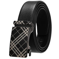 HKM-323731 Genuine Leather Automatic Buckle Belt for Men in Black and Brown