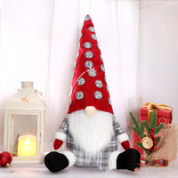 HKM-323795 Countdown Doll Ornaments with Gray and Red Hats for Christmas Decoration
