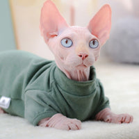 HKM-3238077 Dralon Pet Clothes for Hairless Cats in Cherry Pink and Dark Green for Autumn and Winter