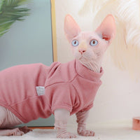 HKM-3238077 Dralon Pet Clothes for Hairless Cats in Cherry Pink and Dark Green for Autumn and Winter