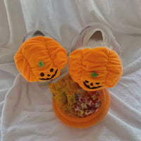 HKM-3238333 Fashionable Orange Pumpkin Hat for Cats and Dogs - Velvet Material, Sizes S & L Available