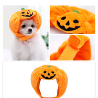 HKM-3238333 Fashionable Orange Pumpkin Hat for Cats and Dogs - Velvet Material, Sizes S & L Available