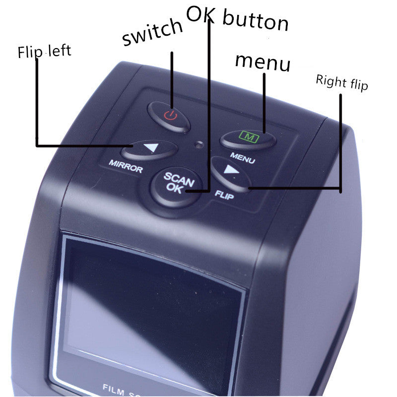 HKM-323859 Film Scanner with 5.0 Mega Pixels, USB2.0, 2.4" TFT LCD Display, Supports 35mm Film and Negatives