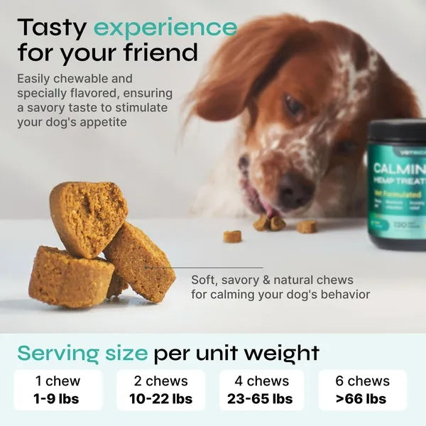 HKM-3239357 Hemp Calming Chews for Dogs - Duck Flavor Soft Treats for Anxiety Relief and Stress Management