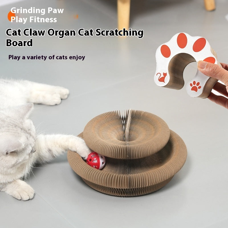 HKM-3239485 Pink Foldable Cat Scratch Board with Strong Magnetic Design