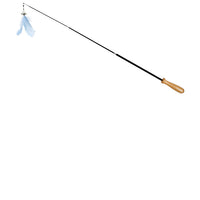 HKM-3240125 Retractable Funny Cat Toy with Feather and Wooden Handle - Adjustable 42-93cm
