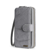HKM-324051 Leather Wallet Case for Samsung S7, S8, S9, S10, Note8, Note20, A21S, M21 Series in Black, Gray, Wine Red