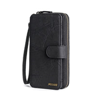 HKM-324051 Leather Wallet Case for Samsung S7, S8, S9, S10, Note8, Note20, A21S, M21 Series in Black, Gray, Wine Red
