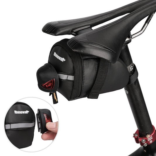 HKM-324051 Lightweight Black Bicycle Tail Saddle Bag - 1L Capacity, Durable Polyester, Compact Design
