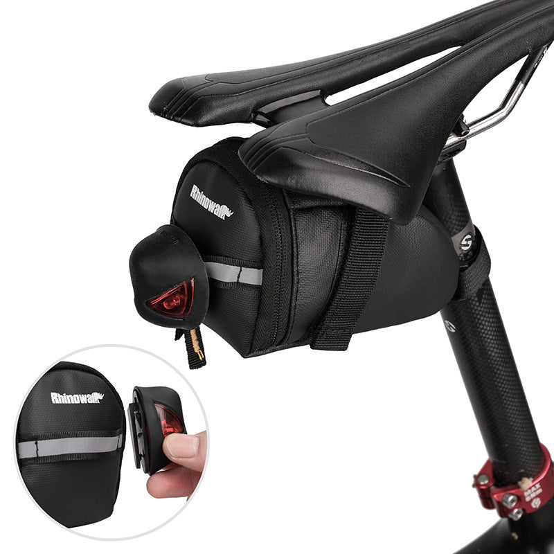 HKM-324051 Lightweight Black Bicycle Tail Saddle Bag - 1L Capacity, Durable Polyester, Compact Design