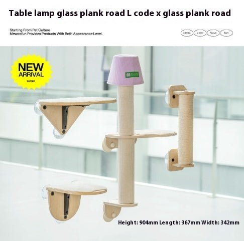 HKM-3240893 Cat Tree with Space Capsule Design, Jumping Platforms, and Strong Adhesive Scratching Rod