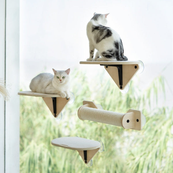 HKM-3240893 Cat Tree with Space Capsule Design, Jumping Platforms, and Strong Adhesive Scratching Rod