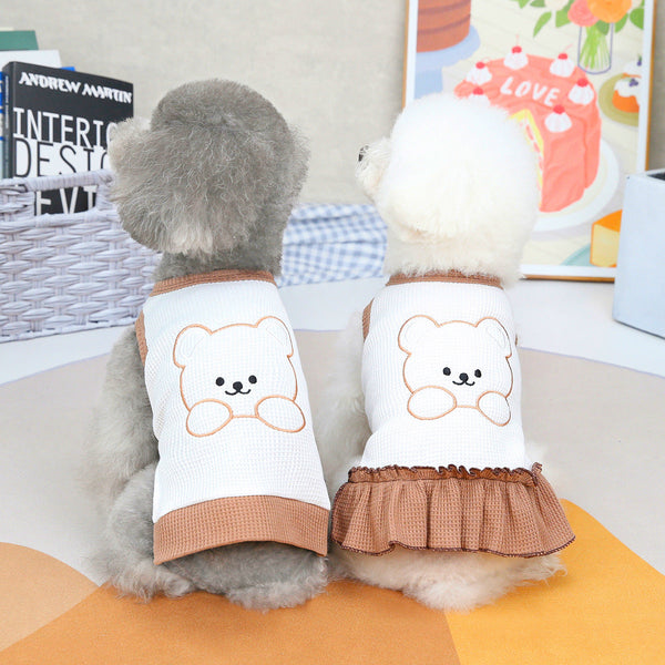 HKM-3241661 Casual Spring and Summer Pet Clothing for Small Dogs - Vests, Skirts, and Sleeved Tees