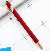 HKM-324307 2 in 1 Multifunctional Stylus and Metal Ballpoint Pen with Custom Logo, Soft Touch Rubber Body, Rose Gold Finish