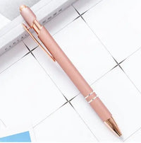 HKM-324307 2 in 1 Multifunctional Stylus and Metal Ballpoint Pen with Custom Logo, Soft Touch Rubber Body, Rose Gold Finish