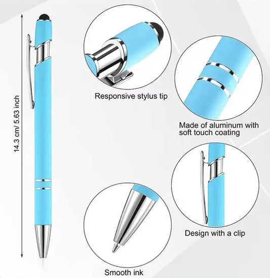 HKM-324307 2 in 1 Multifunctional Stylus and Metal Ballpoint Pen with Custom Logo, Soft Touch Rubber Body, Rose Gold Finish