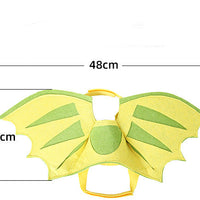 HKM-3243453 Halloween Pet Dinosaur Wings Costume for Cats and Dogs - Green Felt, Free Size