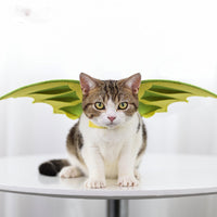 HKM-3243453 Halloween Pet Dinosaur Wings Costume for Cats and Dogs - Green Felt, Free Size
