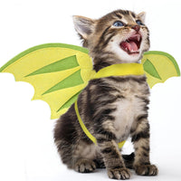HKM-3243453 Halloween Pet Dinosaur Wings Costume for Cats and Dogs - Green Felt, Free Size