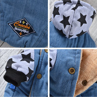 HKM-3243709 Reversible Denim Pet Jacket - Autumn/Winter Fashion in Yellow and Grey, Sizes XS to 2L