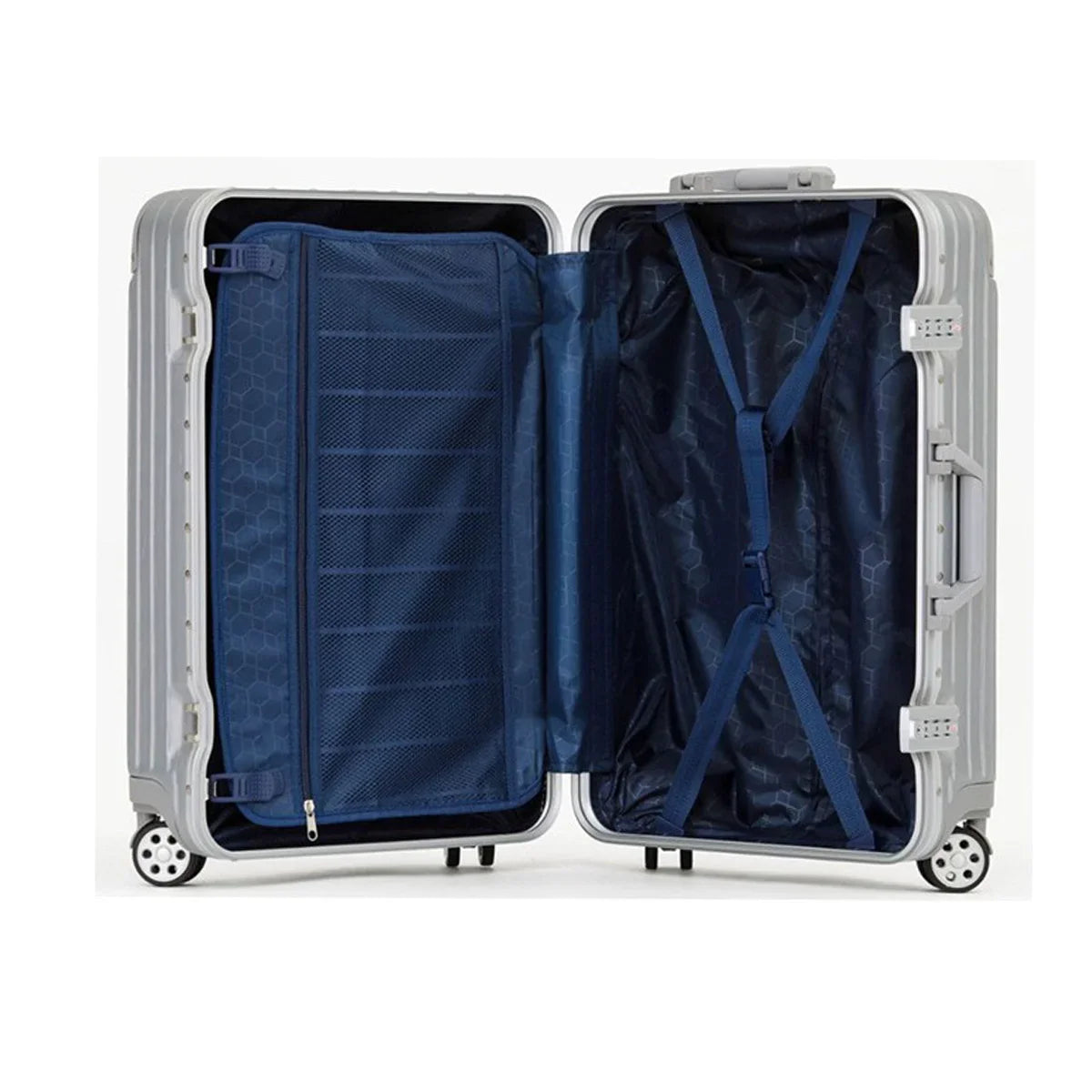 HKM-324563 Durable Aluminium Frame Trolley Suitcase with Integrated Password Lock