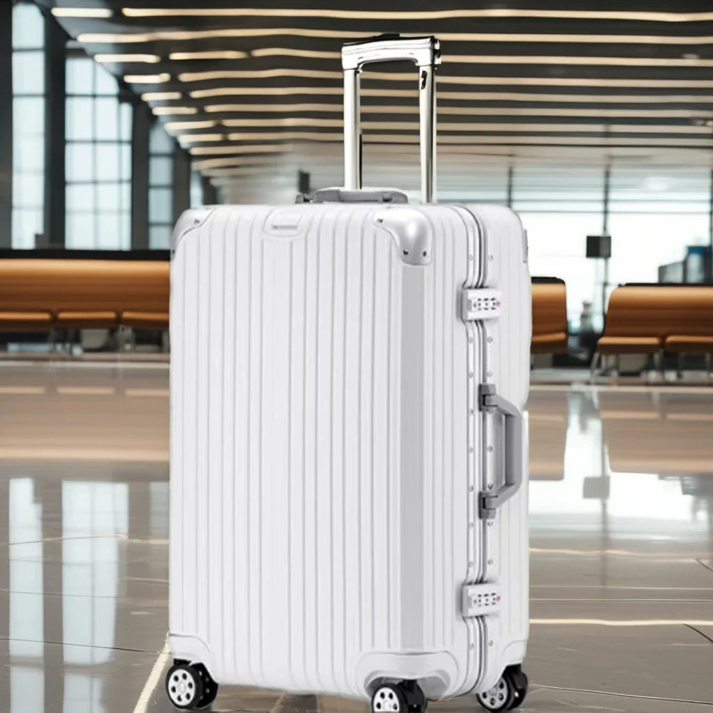 HKM-324563 Durable Aluminium Frame Trolley Suitcase with Integrated Password Lock