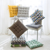 HKM-324563 Square Chair Cushion in Soft Linen and Cotton with PP Cotton Filling - Versatile, Machine Washable, 40x40cm