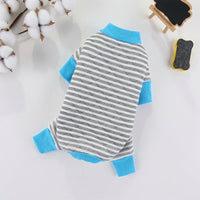 HKM-3247421 Striped Cotton Winter Coat for Dogs - Four-Legged Fashion in Red, Grey, and Blue