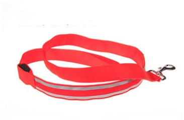 HKM-3248829 LED Fiber Optic Reflective Dog Leash with Manual Control for Day and Night Safety