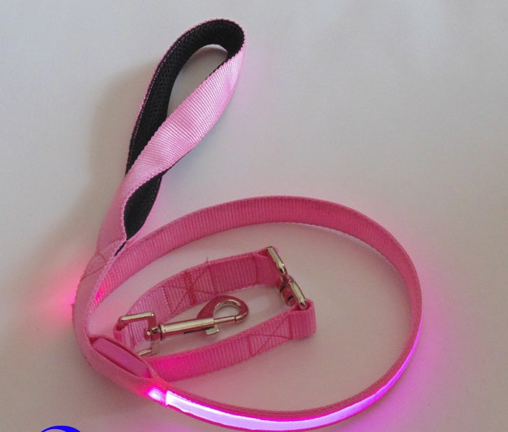 HKM-3248829 LED Fiber Optic Reflective Dog Leash with Manual Control for Day and Night Safety