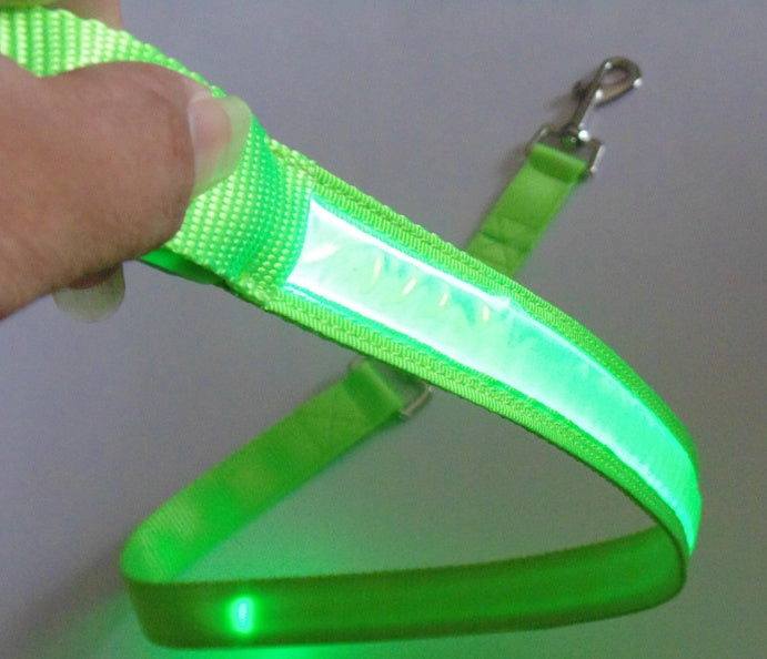 HKM-3248829 LED Fiber Optic Reflective Dog Leash with Manual Control for Day and Night Safety