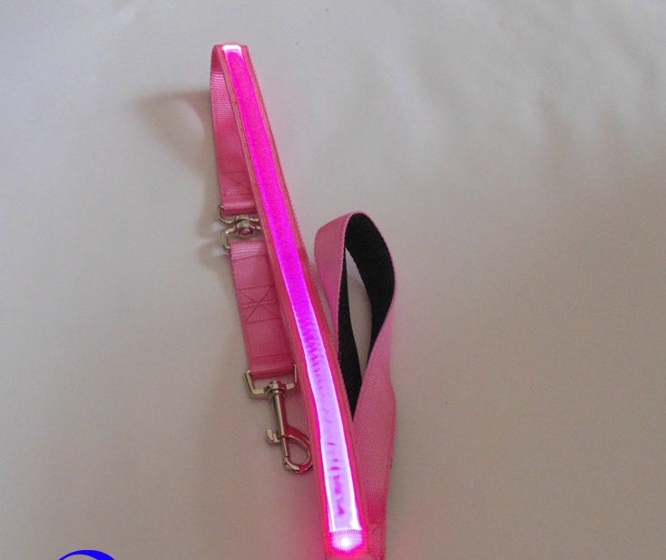 HKM-3248829 LED Fiber Optic Reflective Dog Leash with Manual Control for Day and Night Safety
