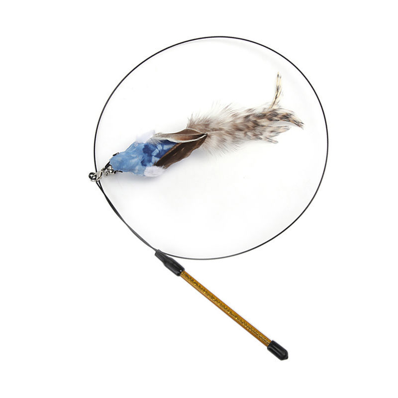 HKM-3249853 Replaceable Feather Cat Stick Toy with Handheld Rod and Accessories