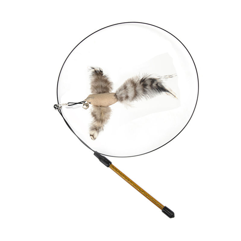 HKM-3249853 Replaceable Feather Cat Stick Toy with Handheld Rod and Accessories