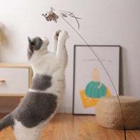 HKM-3249853 Replaceable Feather Cat Stick Toy with Handheld Rod and Accessories
