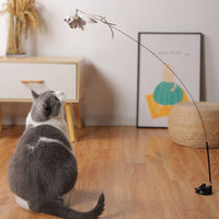 HKM-3249853 Replaceable Feather Cat Stick Toy with Handheld Rod and Accessories