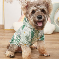 HKM-3250109 Hawaiian Resort Style Pet Hoodie with Palm Leaf Design in Various Sizes