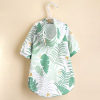 HKM-3250109 Hawaiian Resort Style Pet Hoodie with Palm Leaf Design in Various Sizes