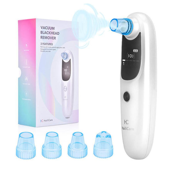 HKM-325075 Rechargeable Electric Blackhead Remover with 5 Suction Heads for Skin Tightening and Rejuvenation